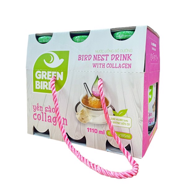 Nước Yến sào & Collagen Green Bird- Khay 6 chai 180ml