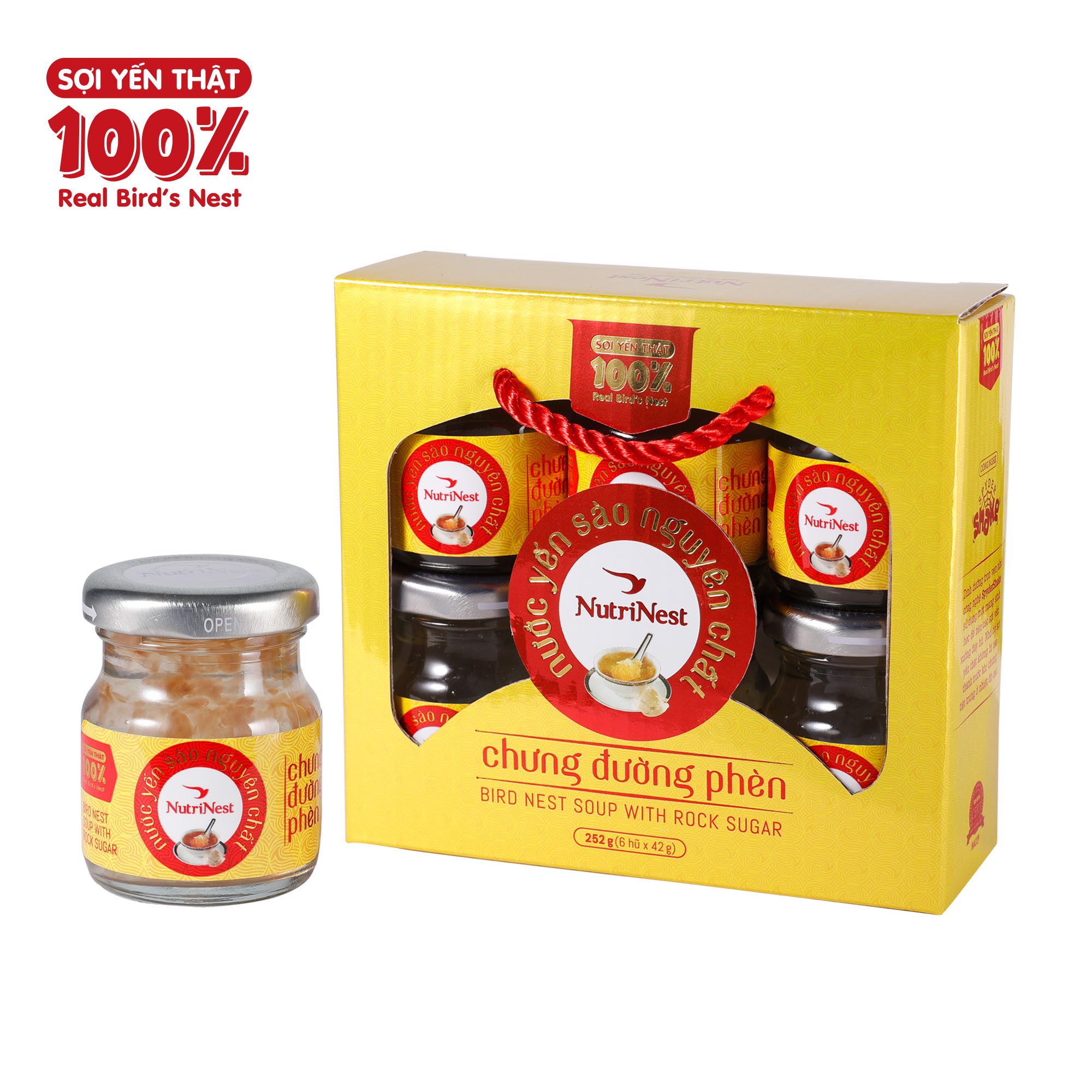 NutriNest - Nước yến sào nguyên chất 100% - Xách 6 tặng 1 