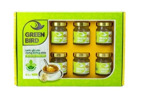 SP Organic - Nước Yến chưng đường phèn Green Bird Hộp Qùa 6 Hũ 72GR